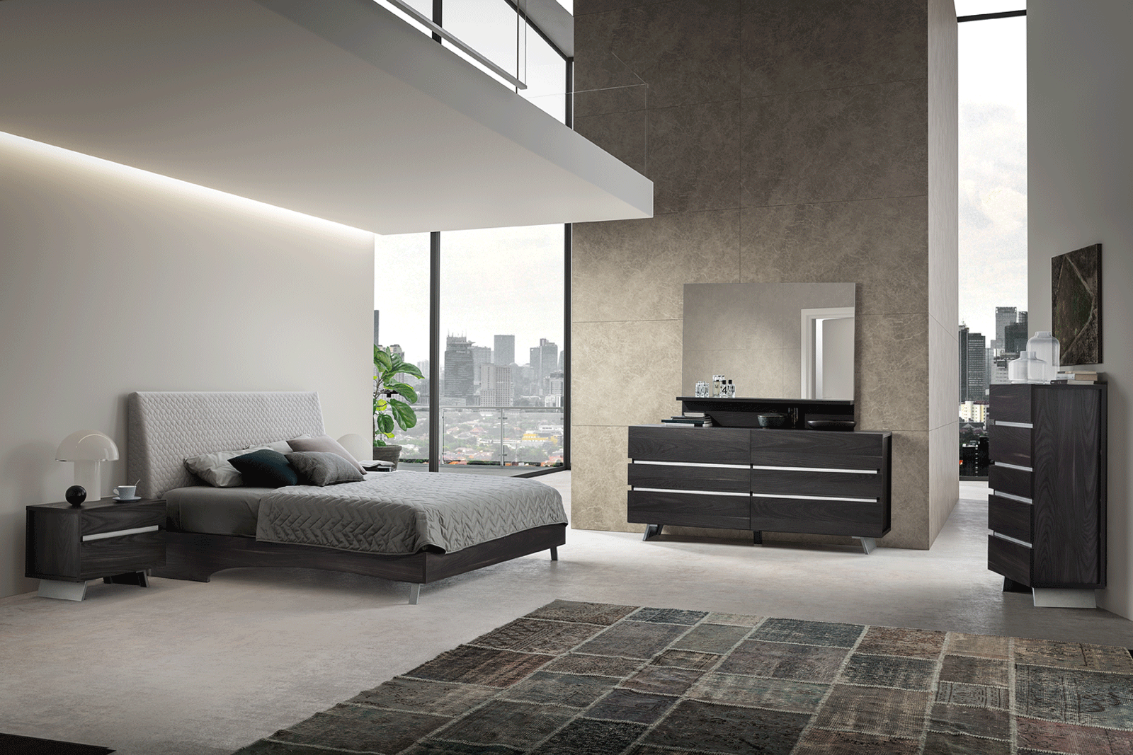 Modern penthouse bedroom